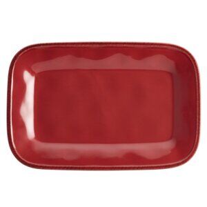 Rachael Ray Cucina Dinnerware 8 X 12 Stoneware Rectangular Platter Cranberry Red